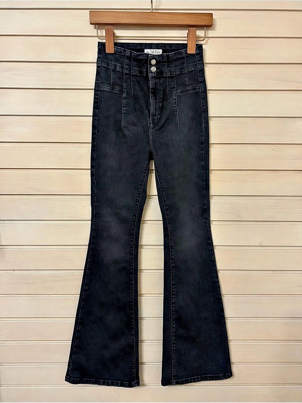 We The Free Good Luck Mid Rise Flare Jeans Black Size 29 inseam 32